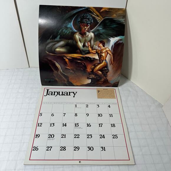 1992 Boris Vallejo Mythology Calendar Unused same dates again in leap year 2048 - Picture 16 of 16